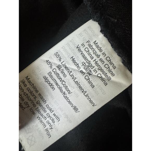 J.Crew Pants Black Linen Blend Pull On Tapered High Rise Drawstring 4 - Picture 4 of 7